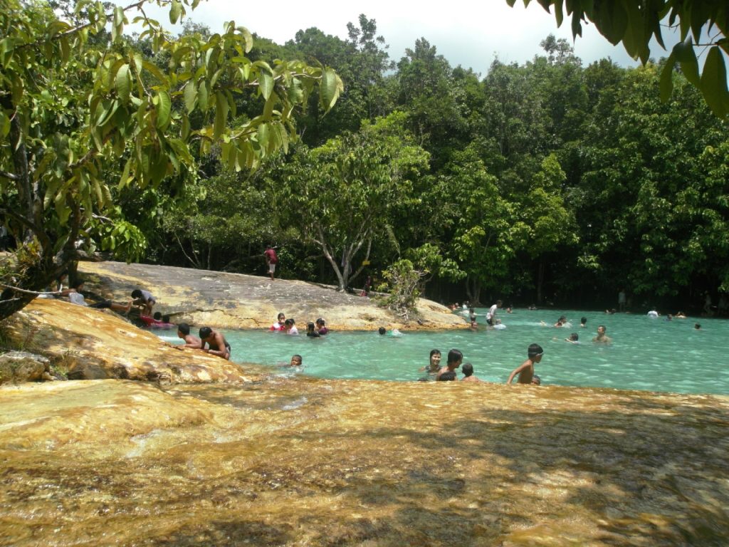 甲米翡翠池 Emerald Pool 清晨水面和森林环境