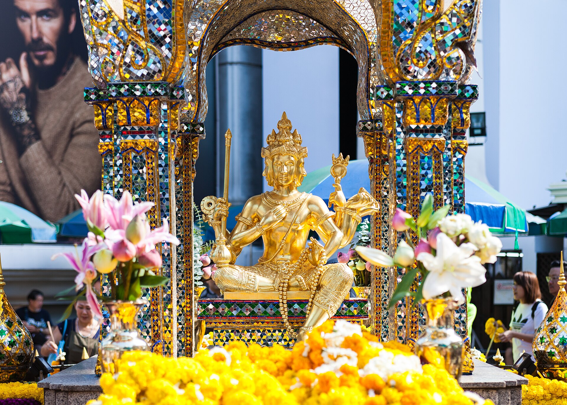 曼谷四面佛 Erawan Shrine 内的 Phra Phrom 神像