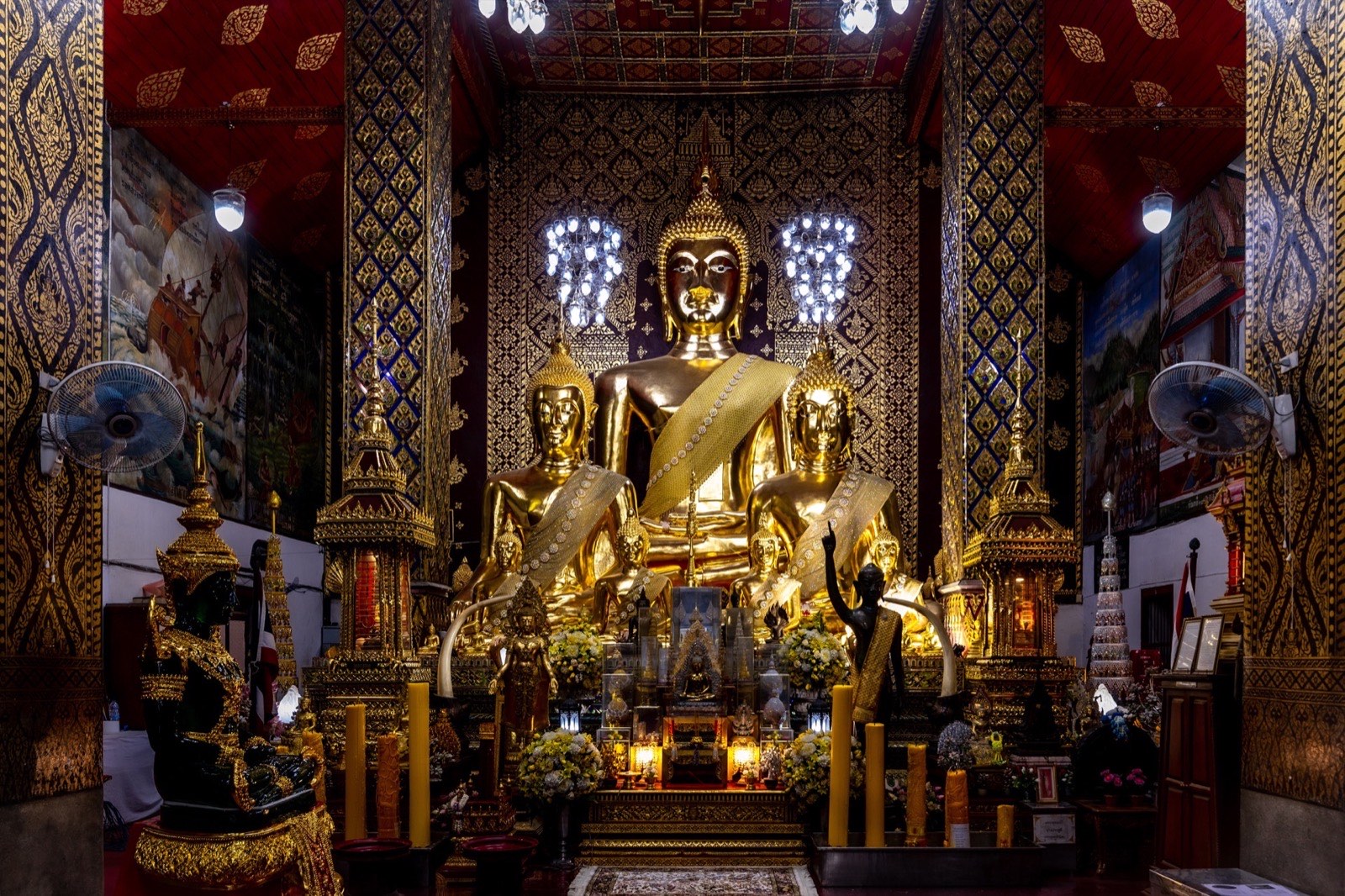哈里奔猜寺主殿内佛像群