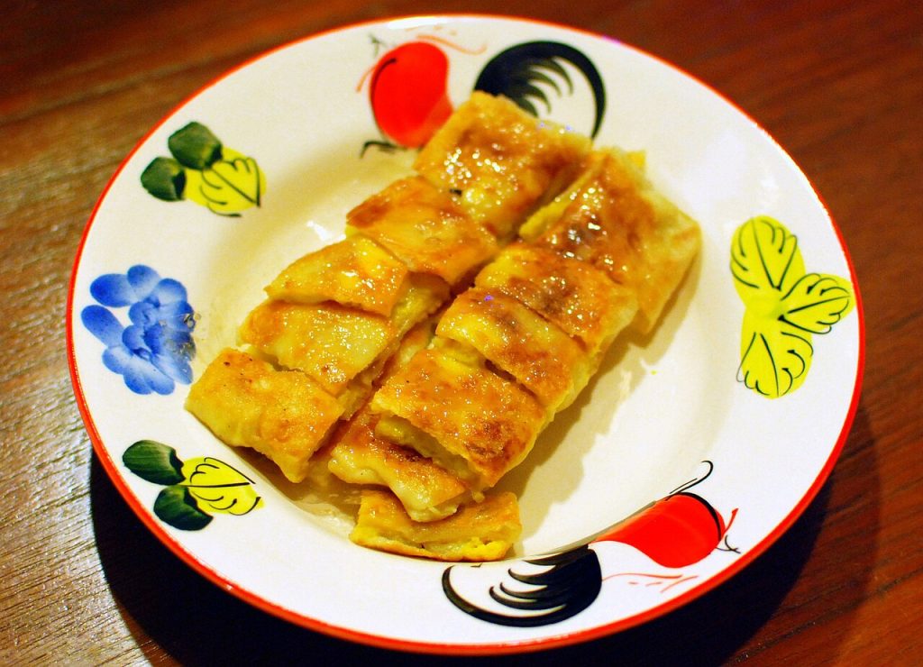 泰国香蕉鸡蛋煎饼小吃