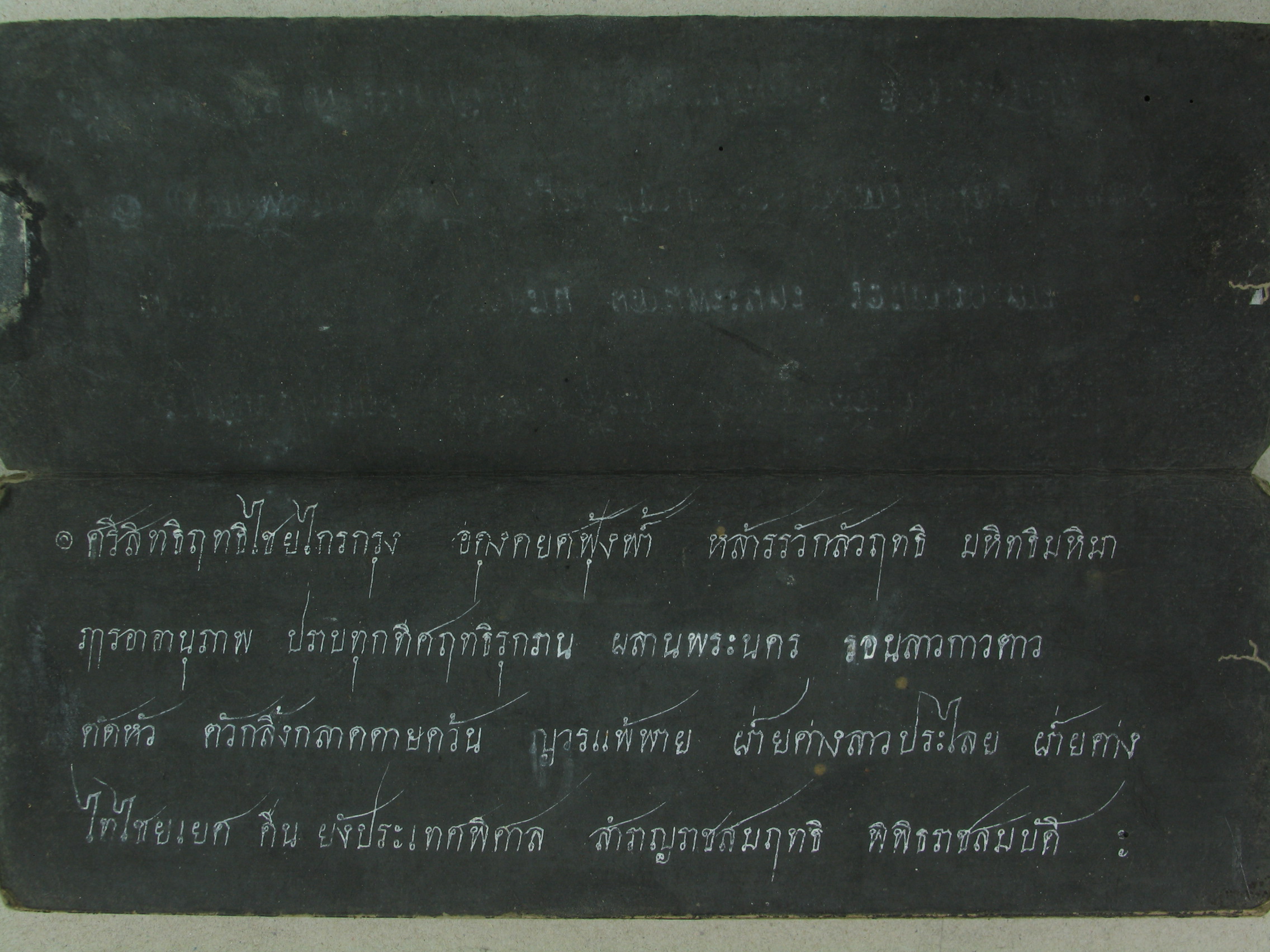 泰语诗歌《Lilit Phra Lo》折页抄本的一页,文字整齐分行书写。